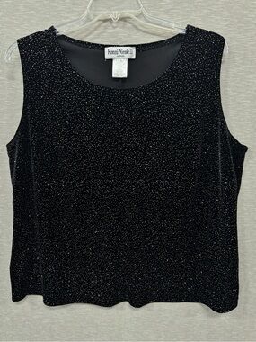Ronni Nicole Black Sleeveless Glitter Tank